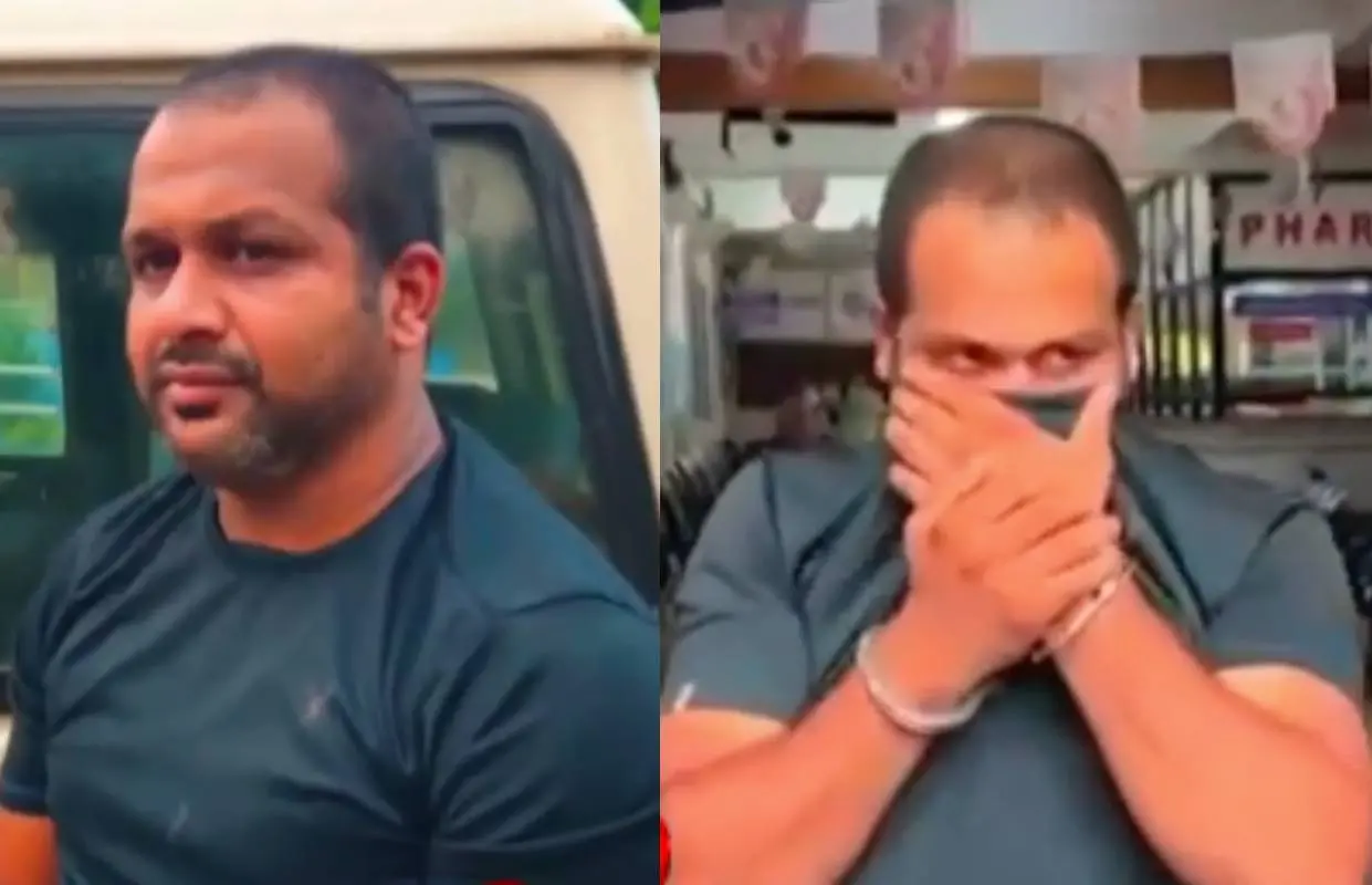 മുഹമ്മദ് ഹനീഫ (തെളിവെടുപ്പിനിടെയുള്ള ദൃശ്യം) | Photo: mathrubhumi news/screengrab