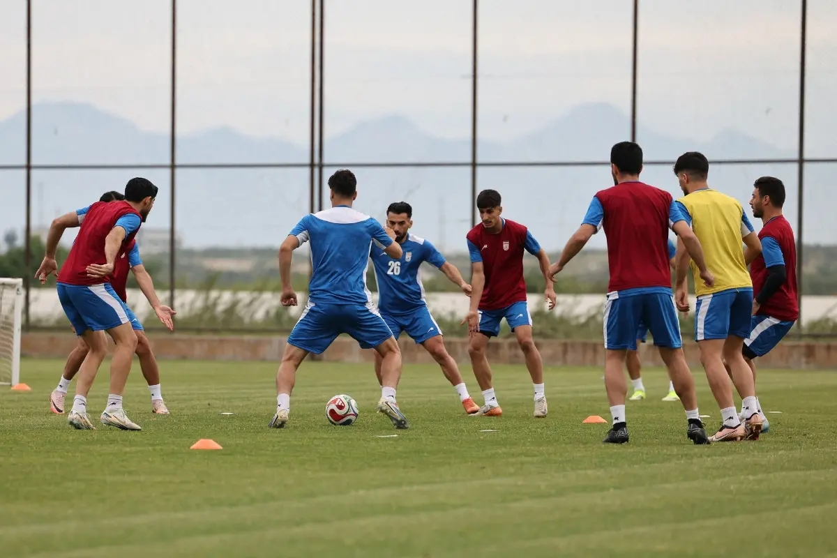 File: Iran's players take part in a training session at their base camp in Antalya on May 19, 2026. | Photo: AFP
