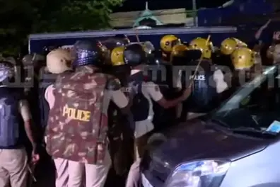 SFI-KSU clash in TVM after Kerala University union polls; police use lathi-charge and water cannons