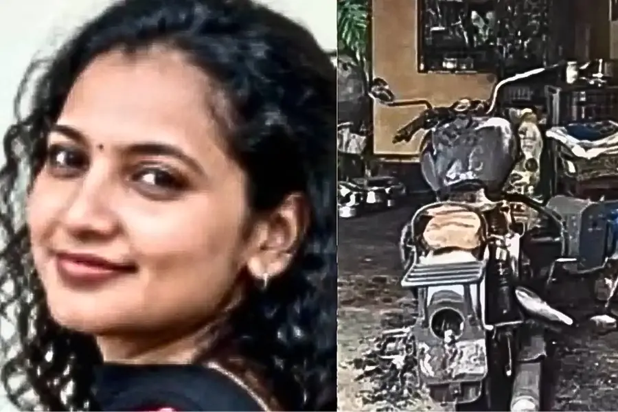 Arathy, bike damaged in the fire