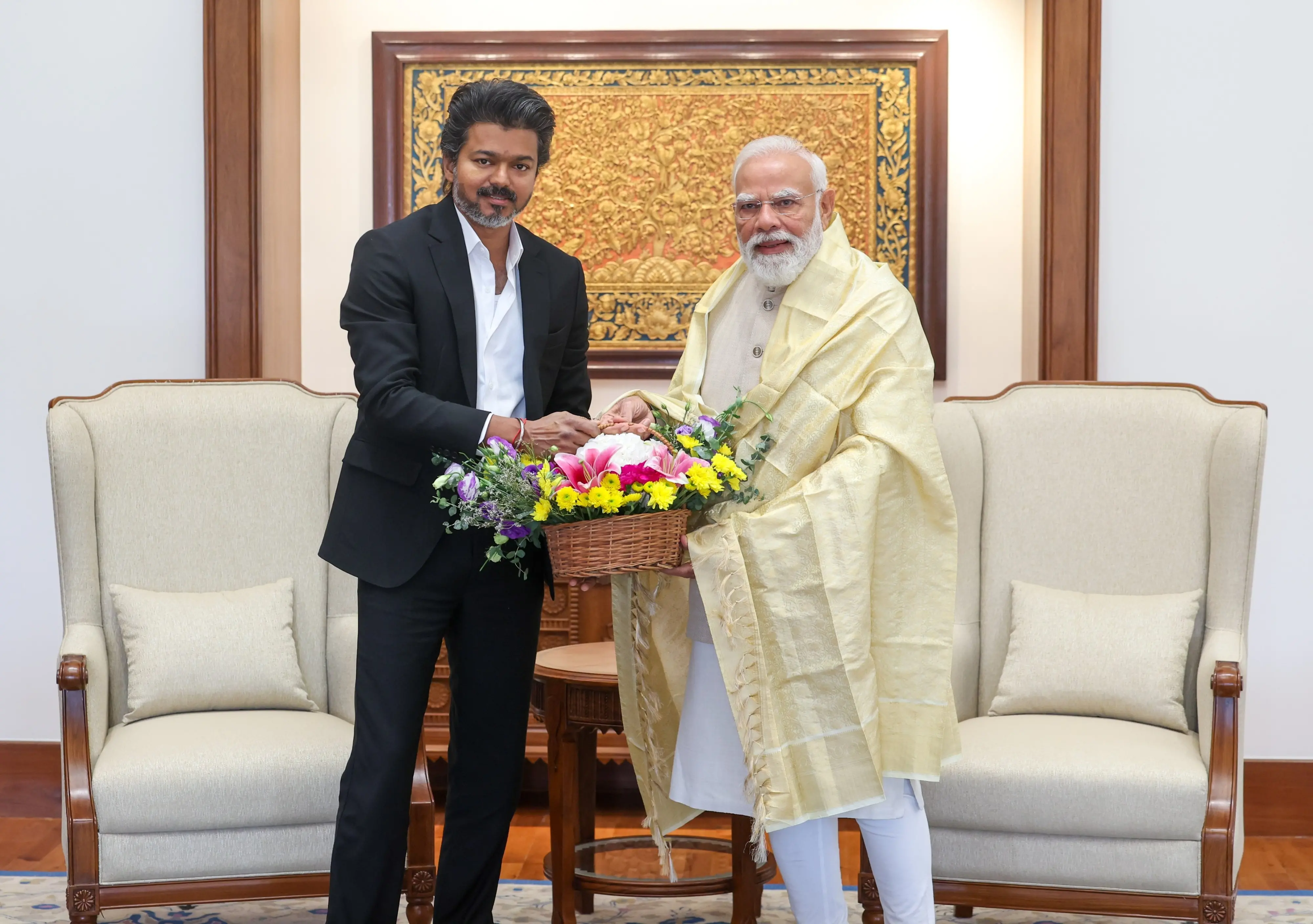 Tamil Nadu CM C Joseph Vijay and PM Narendra Modi | Photo: X/PMO