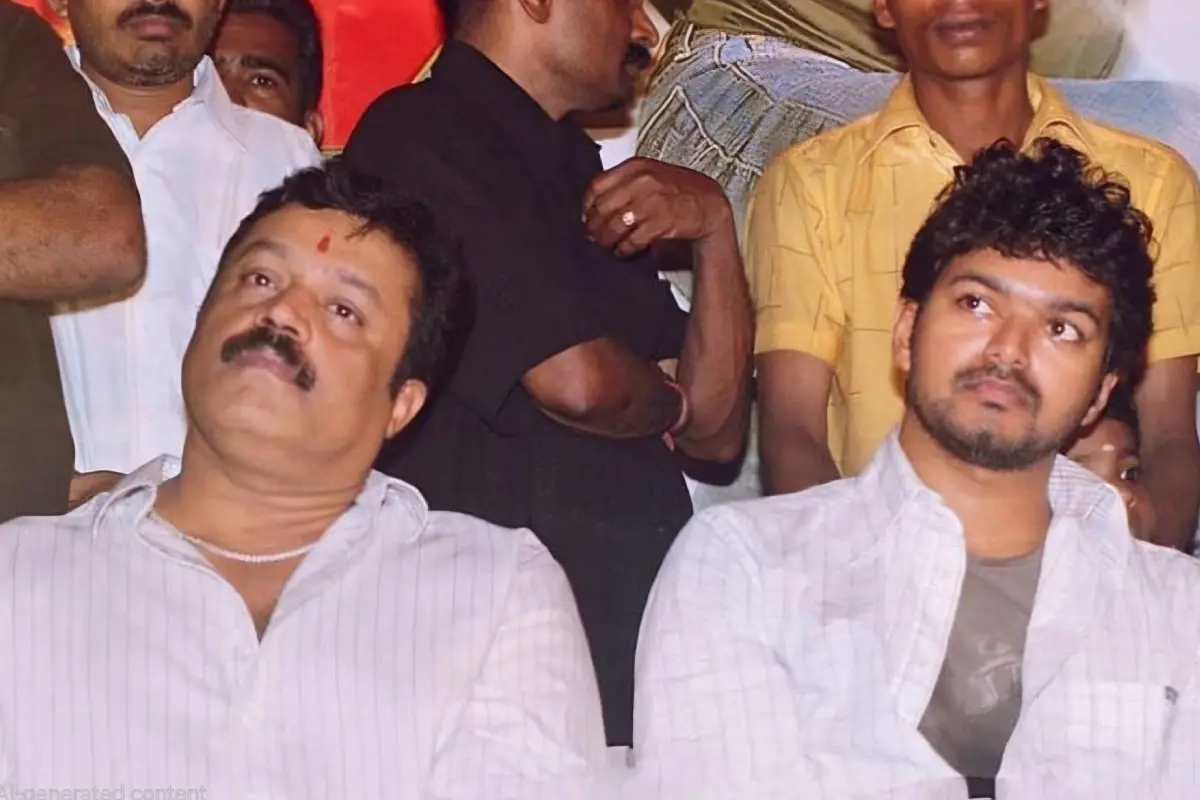 From (L) Suresh Gopi and Vijay | Photo shared by Suresh Gopi on Facebook.