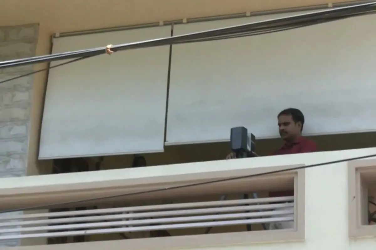 CBI official conducts 3D scanning at Giribala Singh's residence. | Screengrab/X