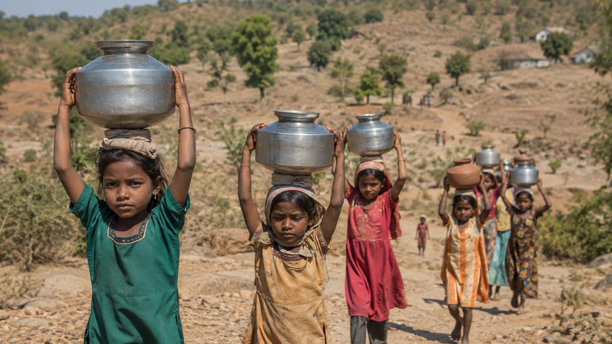 Children carry water pots instead of school bags in Madhya...