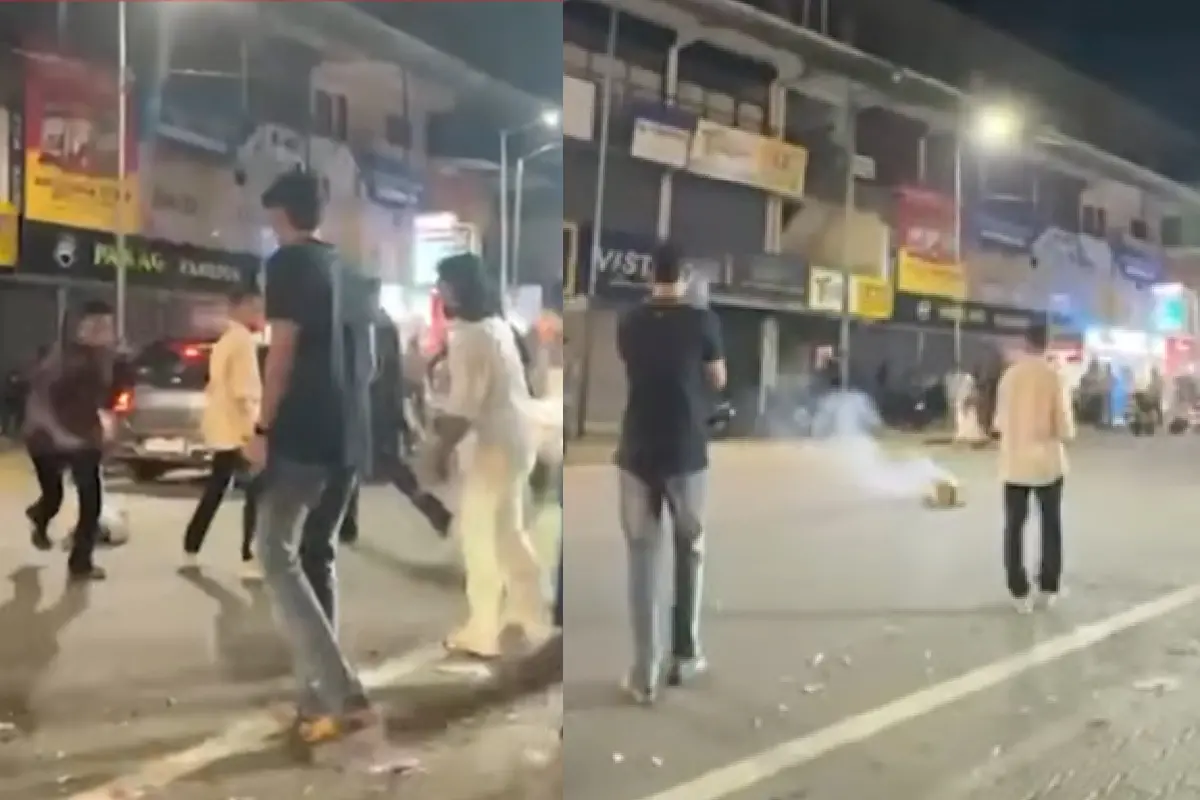 കൊടുവള്ളിയിൽ ദേശീയപാതയിൽ പടക്കം പൊട്ടിച്ച് ആഘോഷം | Photo: Screengrab/Mathrubhumi News