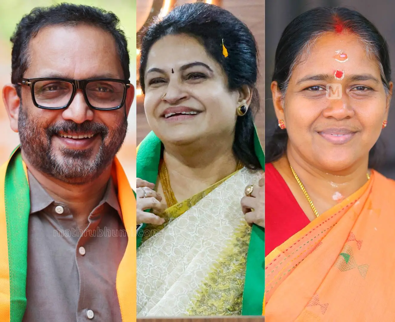 K Surendran, Padmaja Venugopal, Sobha Surendran | Photo: Mathrubhumi