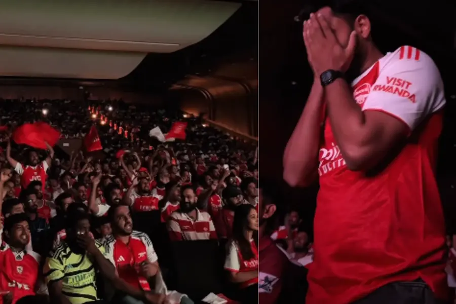 Arsenal fans watching the UCL final in Kochi