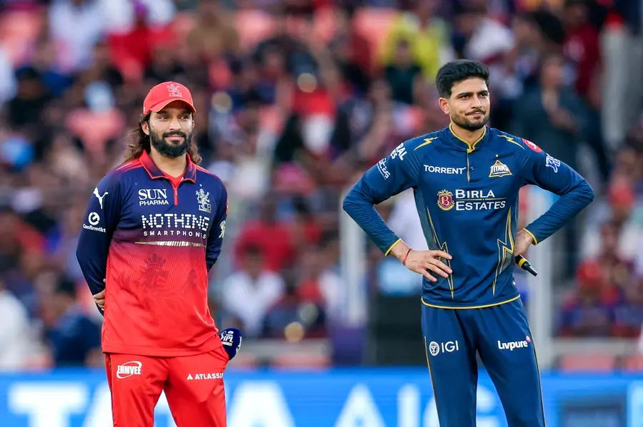 Royal Challengers Bengaluru's skipper Rajat Patidar and Gujarat Titans' skipper Shubman Gill