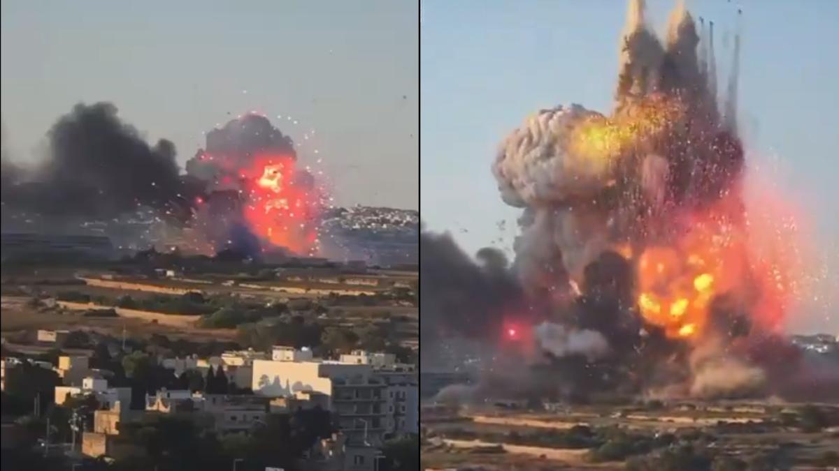 Massive explosion rocks Malta fireworks factory; two injured | VIDEO