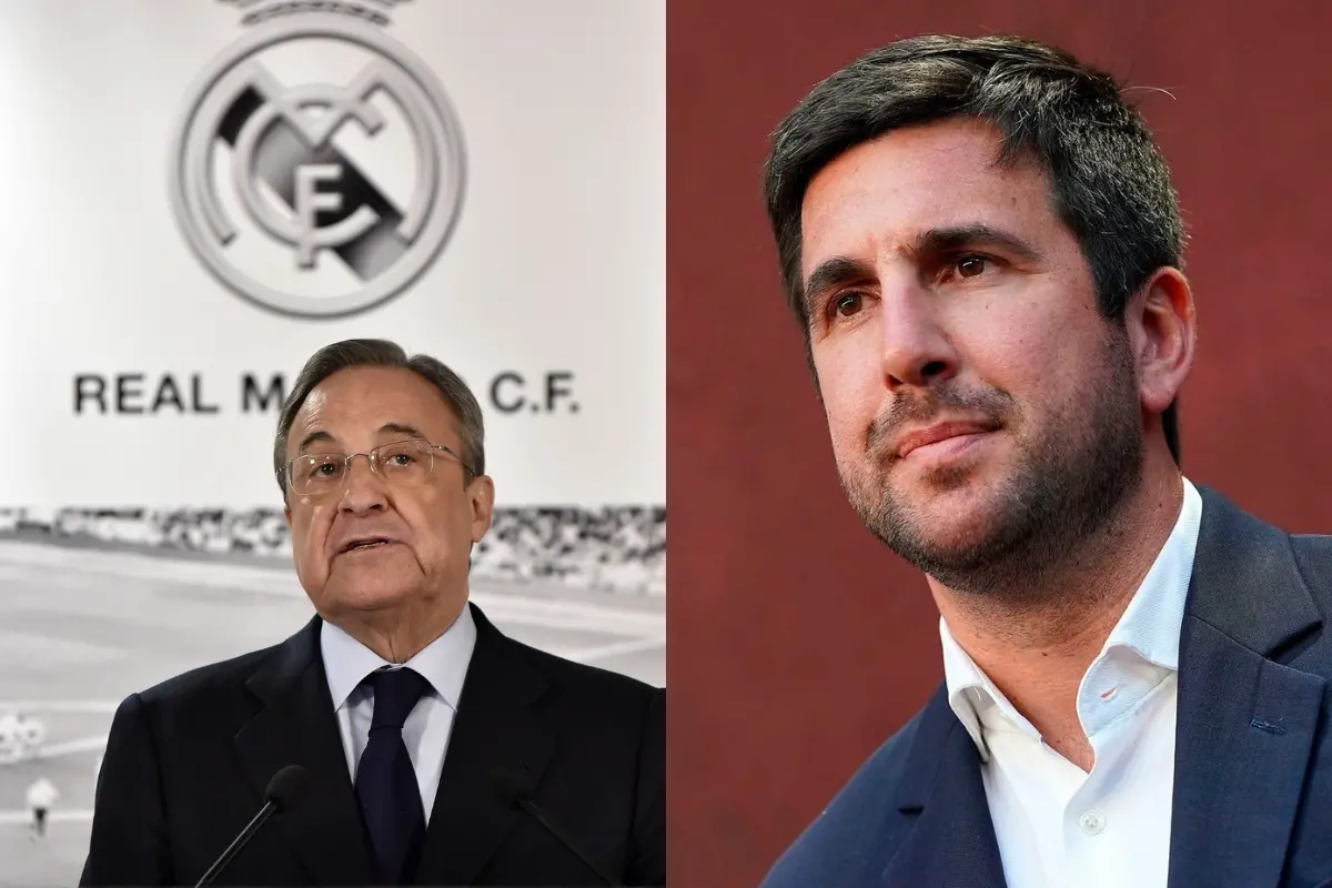 Real Madrid President Florentino Pérez (L) and Enrique Riquelme | X