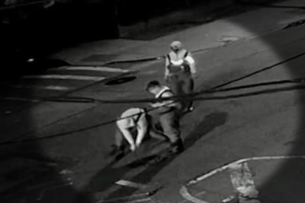 A video showing mysterious men entering a manhole in New York City