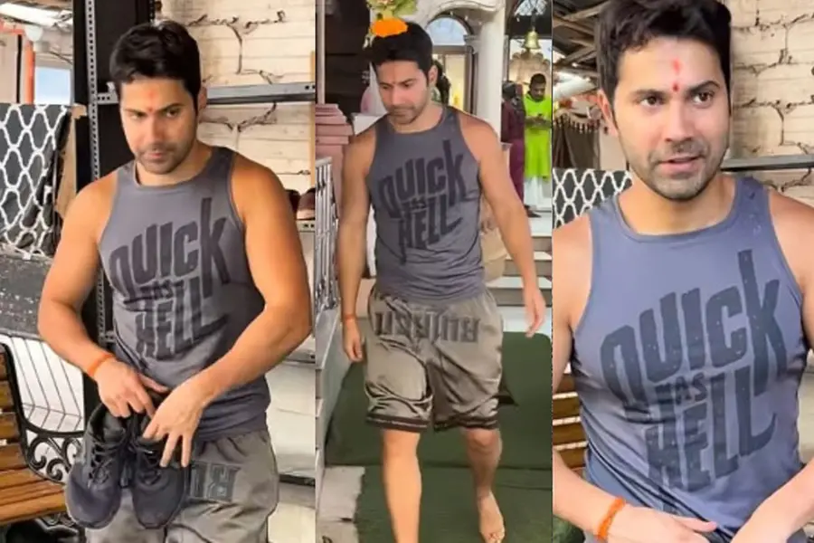Bollywood actor Varun Dhawan heavily trolled online after paparazzi video shows him inside temple wearing gym clothes