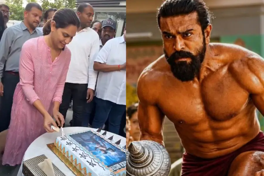 രാം ചരണിന്റെ പെഡ്ഡിക്ക് 100 കോടി; പടക്കം പൊട്ടിച്ചും കേക്ക് മുറിച്ചും ആഘോഷിച്ച് ഉപാസന കൊനിഡേല
