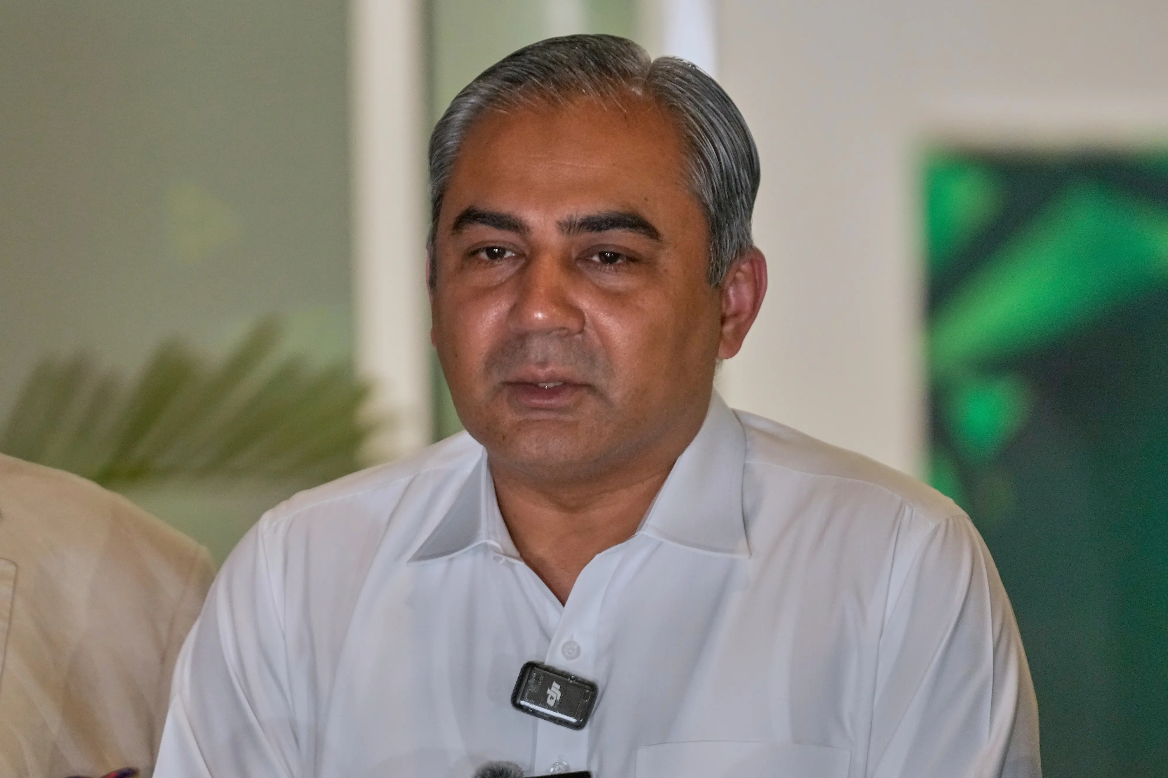 Pakistan's Interior Minister and Chairman of Pakistan Cricket Board, Mohsin Naqvi, speaks during a press conference | File photo: AP