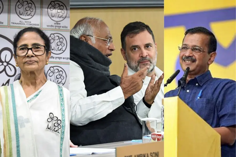 Mamata Banerjee, Rahul Gandhi and Mallikarjun Kharge, Arvind Kejriwal