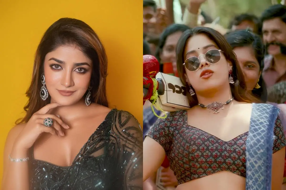ഡിംപിൾ ഹയാത്തി, പെദ്ധി എന്ന ചിത്രത്തിൽ ജാൻവി കപുർ | ഫോട്ടോ: www.instagram.com/dimplehayathi/, സ്ക്രീൻഗ്രാബ്