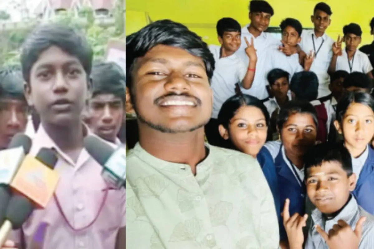 അധ്യാപകർക്കായി സമരം ചെയ്ത അലൻ മാധ്യമങ്ങളോട് സംസാരിക്കുന്നു (ഫയൽ ചിത്രം), അലൻ വിദ്യാർഥികൾക്കൊപ്പം | ഫോട്ടോ: മാതൃഭൂമി