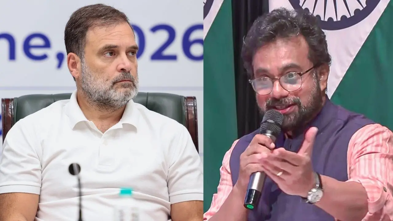രാഹുൽ ഗാന്ധി, ജോൺ ബ്രിട്ടാസ് | Photos: ANI