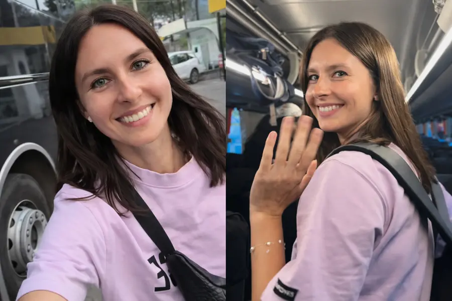Polish traveler Dominika Patalas Kalra sharing her experience of a comfortable 11-hour bus journey to Delhi with meals and onboard amenities