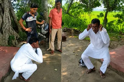 Resigning TMC leader does ear-holding sit-ups, apologises for ‘mistakes’ before villagers