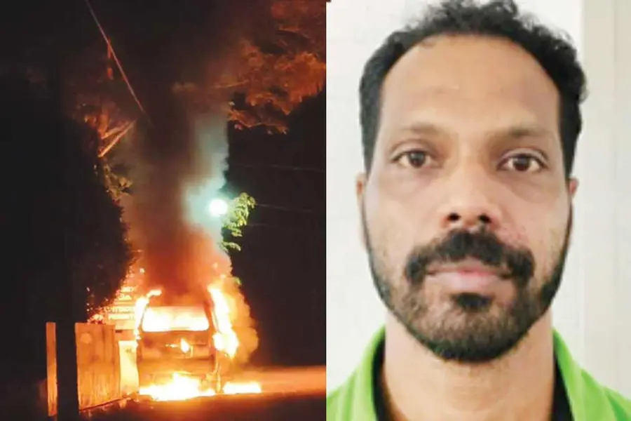 PALAKKAD-KOOTTANADU-CAR-FIRE