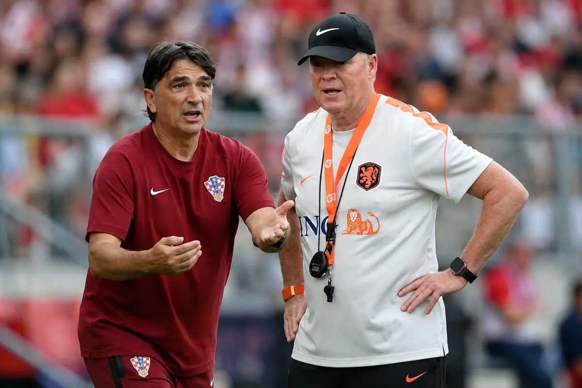 Croatia head coach Zlatko Dalic (left) and Netherlands manager Ronald Koeman during training and match preparations ahead of their respective FIFA World Cup 2026 campaigns.