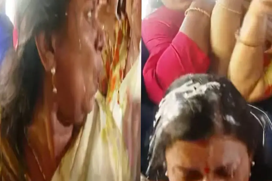 മന്ത്രി ബിന്ദുകൃഷ്ണയുടെ തലയിൽ ചൂട് പായസം വീണു, സംഭവം പ്രിയദർശിനി പദ്ധതി യാത്രയ്ക്കിടെ | വീഡിയോ