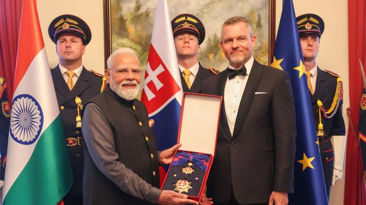 Slovakia confers highest civilian honour 'Order of the White Double Cross' on PM Modi