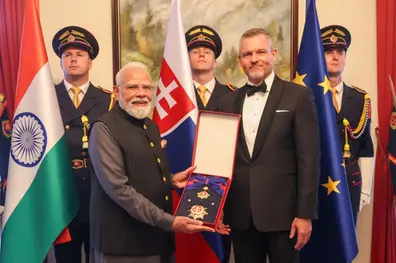 Slovakia confers highest civilian honour 'Order of the White Double Cross' on PM Modi