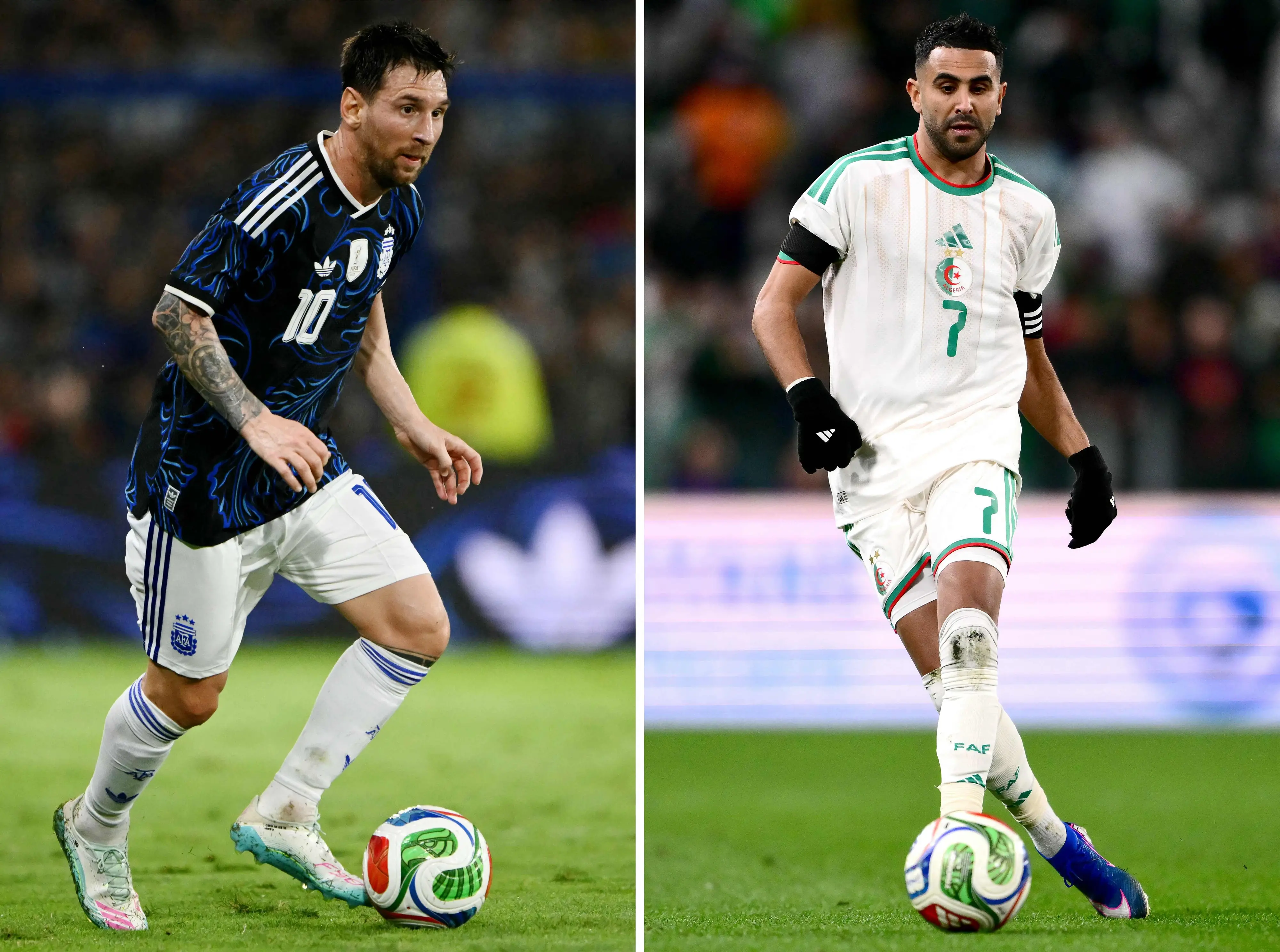 Lionel Messi, Riyad Mahrez | Photo: AFP
