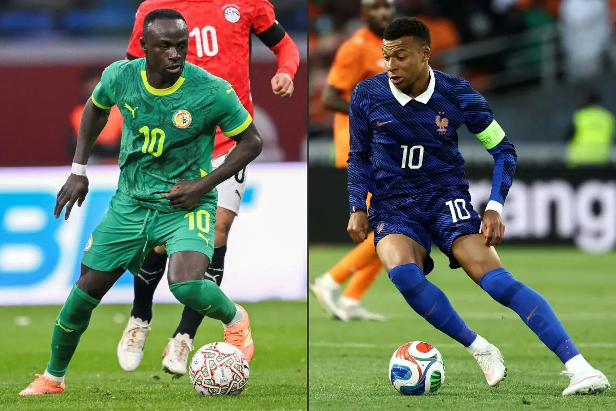 Senegal's forward #10 Sadio Mane and France's forward #10 Kylian Mbappe (File photo: AFP)