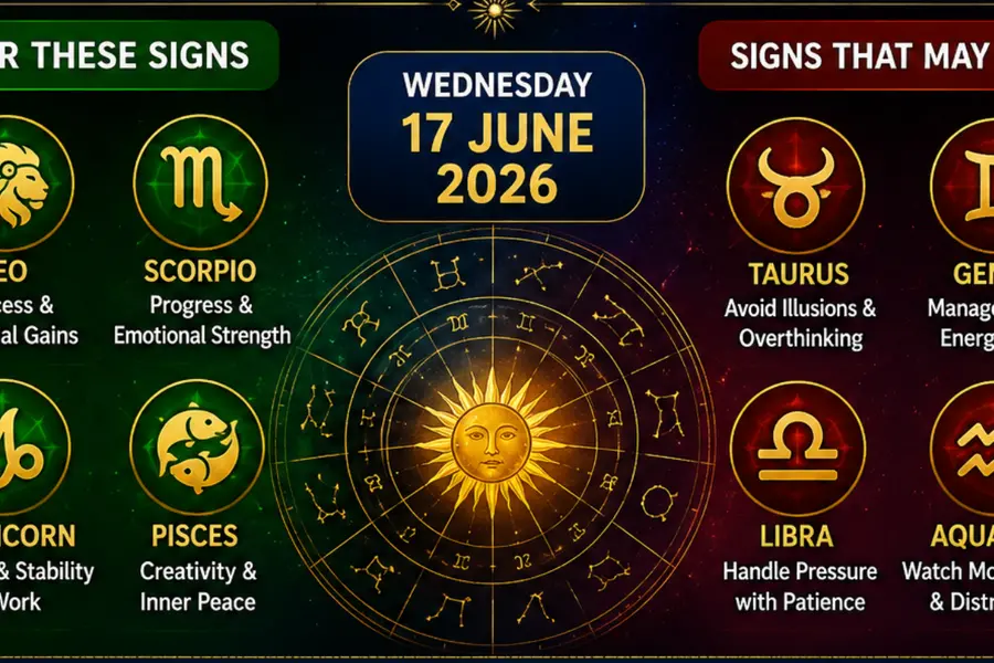 Daily horoscope June 17, 2026: Big wins for some signs, emotional & work pressure for others