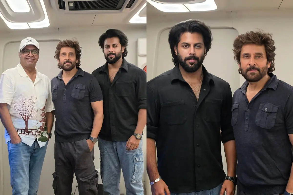 ഷമ്മി തിലകനും വിക്രമും അഭിമന്യു ഷമ്മി തിലകനും, അഭിമന്യു വിക്രമിനൊപ്പം | Photo: Facebook/ Abhimanyu Shammy Thilakan