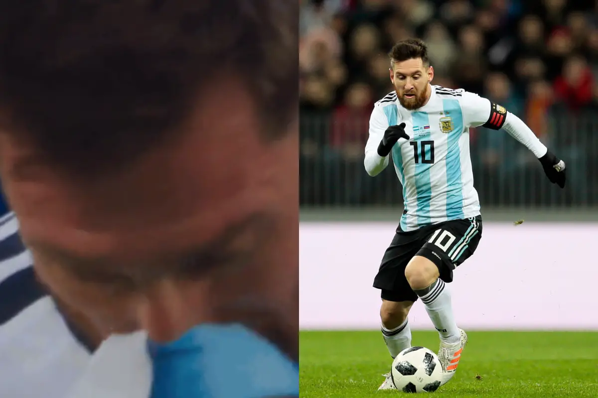 Lionel Messi in tears
