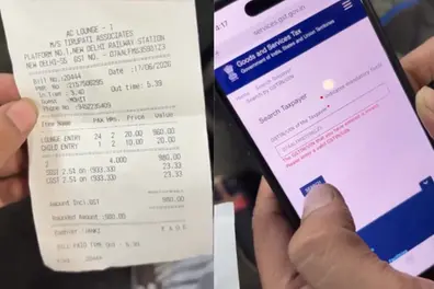 GST fraud at New Delhi railway station? Passenger flags 'invalid GST number' on lounge bill | WATCH