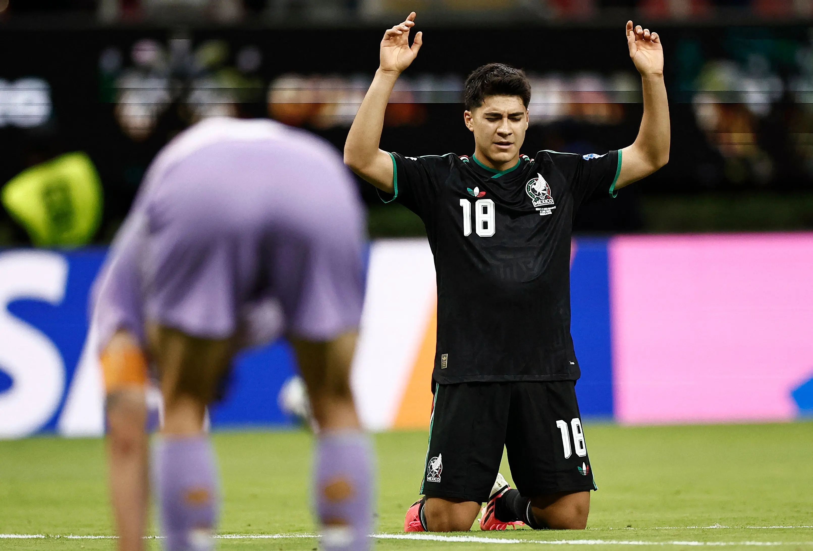 Mexico's midfielderObed Vargas celebrates after winning the 2026 World Cup Group A football match between Mexico and South Korea | AFP