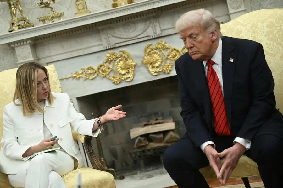 US President Donald Trump with Italian Prime Minister Giorgia Meloni