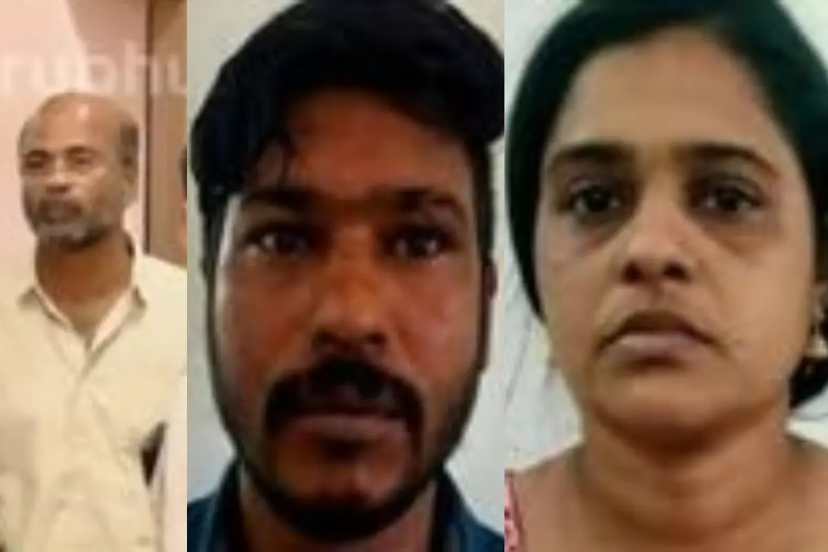 Accused Najeeb, Sudheer and Sreeja | Photo: Screengrab/Mathrubhumi News