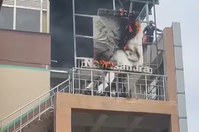 Bengaluru Metro fire: Blaze erupts on Namma Metro signboard at Nagasandra station | VIDEO