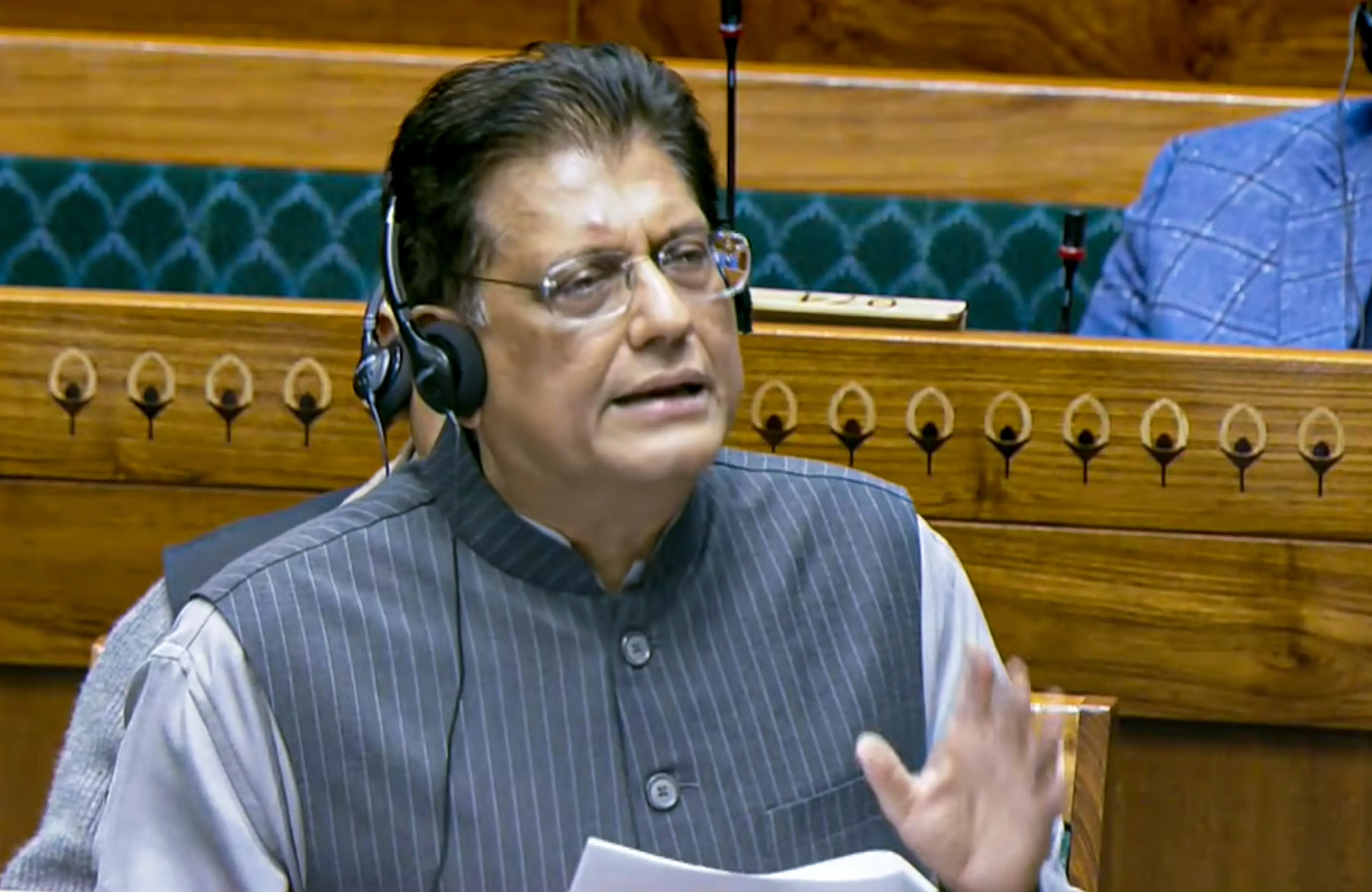 Union Minister Piyush Goyal speaks in the Lok Sabha during the Budget session of Parliament in New Delhi | Photo: PTI