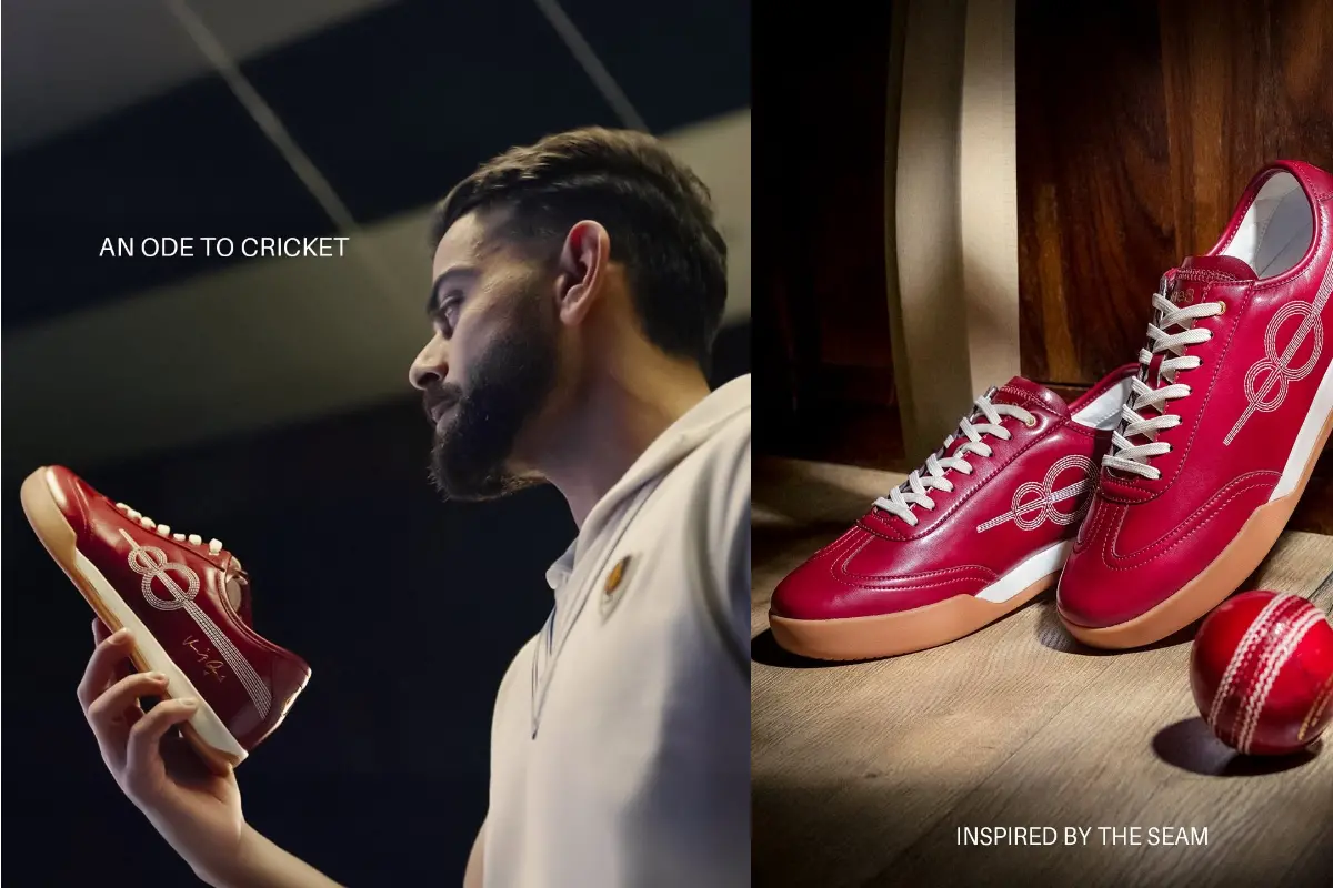 The Seam XVIII Signature Test Red shoes from One8 are priced at ₹9,230, matching Virat Kohli's Test run tally.