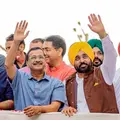 Bhagwant Mann with Arvind Kejriwal