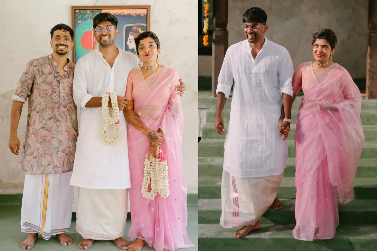 ഗൗരി ലക്ഷ്മിക്കും കലേഷ് ഗോവിന്ദനുമൊപ്പം ഗണേഷ് വെങ്കട്ടരമണി, ഗൗരി ലക്ഷ്മിയും കലേഷ് ഗോവിന്ദനും വിവാഹിതരായപ്പോള് | Photos: instagram
