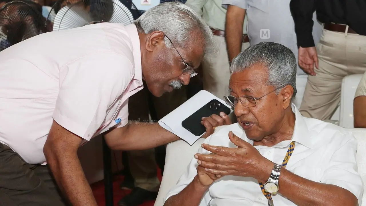 CM Raveendran with Pinarayi Vijayan | Mathrubhumi