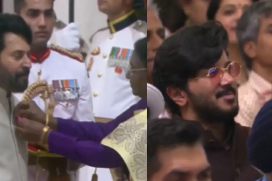 Mammootty's Padma Bhushan recognition unfolds before an applauding son Dulquer Salmaan | VIDEO