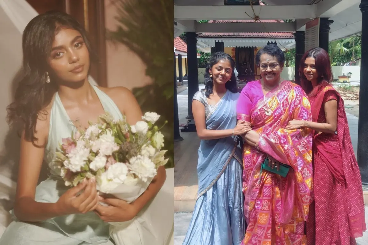 നക്ഷത്ര ഇന്ദ്രജിത്ത്, മല്ലികാ സുകുമാരന്‍ കൊച്ചുമക്കള്‍ക്കൊപ്പം | Photo: Instagram/ Poornima Indrajith, Facebook/ Sukumaran Mallika
