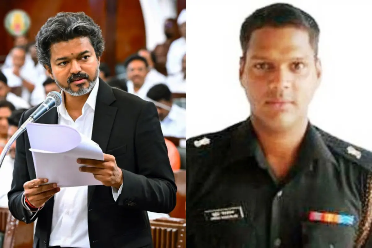 From (L) TN CM Vijay, Major Mukund Varadarajan . | Photos: PTI/Wikipedia