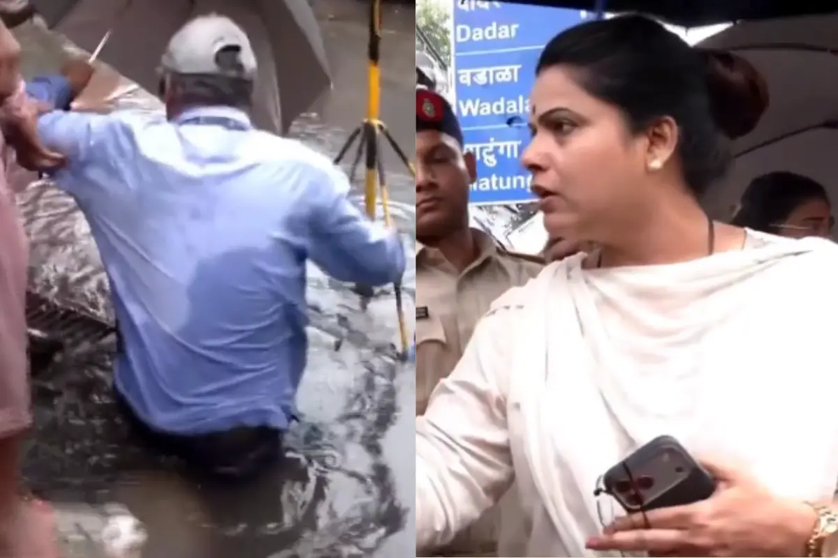 Sanitation worker falls into open manhole during Mumbai Mayor's Inspection