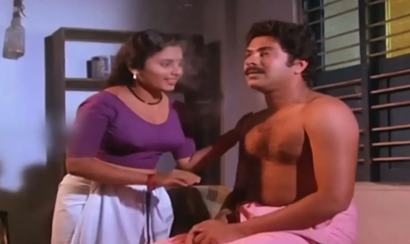 ചക്രവാളം ചുവന്നപ്പോൾ എന്ന ചിത്രത്തിലെ ഒരു ഗാനരംഗത്തിൽ മമ്മൂട്ടിയും വനിതയും