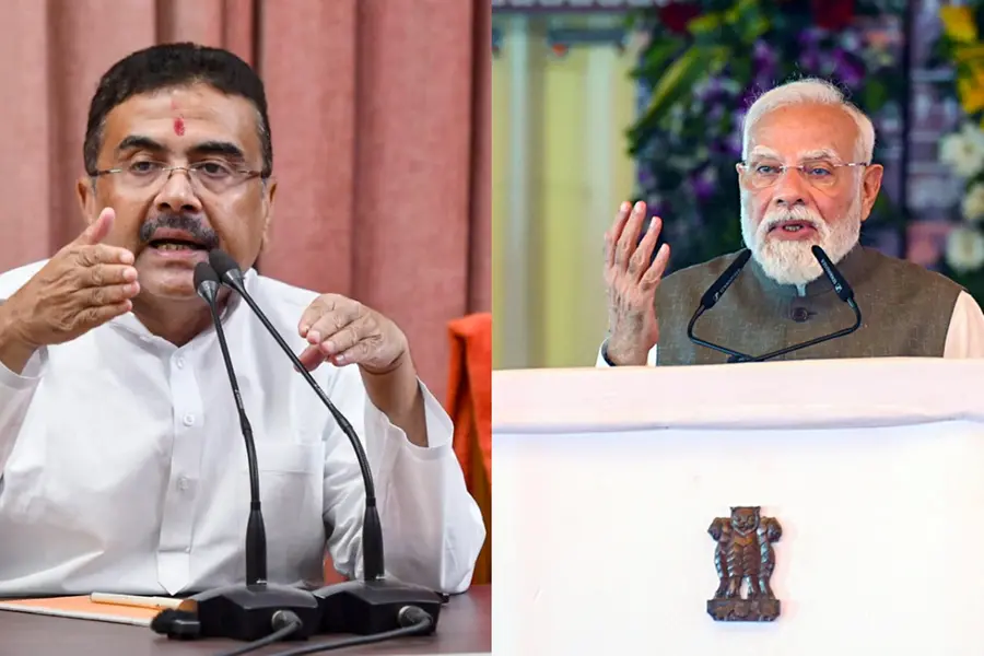 West Bengal CM Suvendu Adhikari and PM Narendra Modi